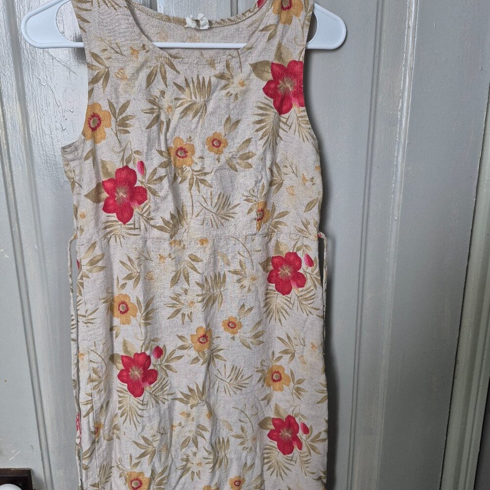 Linen floral dress